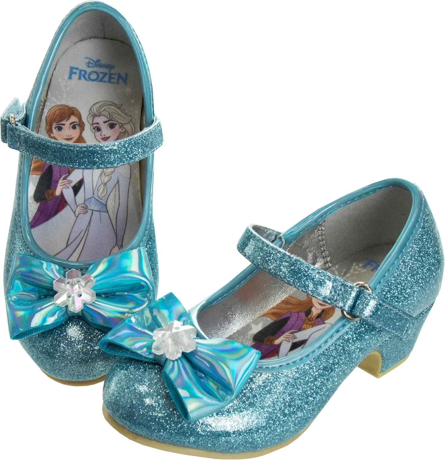 Disney Shoes - Girls Mary Jane Flat Pump Strap with Bow - Kids Character Princess Dress up Costume Flower School Party Flats Slip on - Toddler/Little Kid