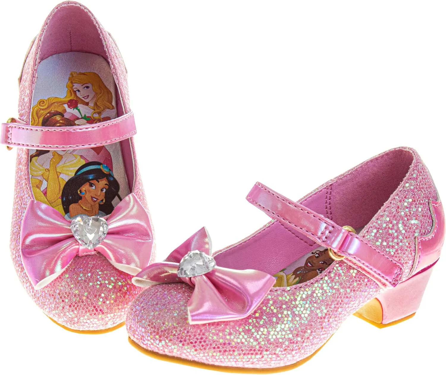 Disney Shoes - Girls Mary Jane Flat Pump Strap with Bow - Kids Character Princess Dress up Costume Flower School Party Flats Slip on - Toddler/Little Kid
