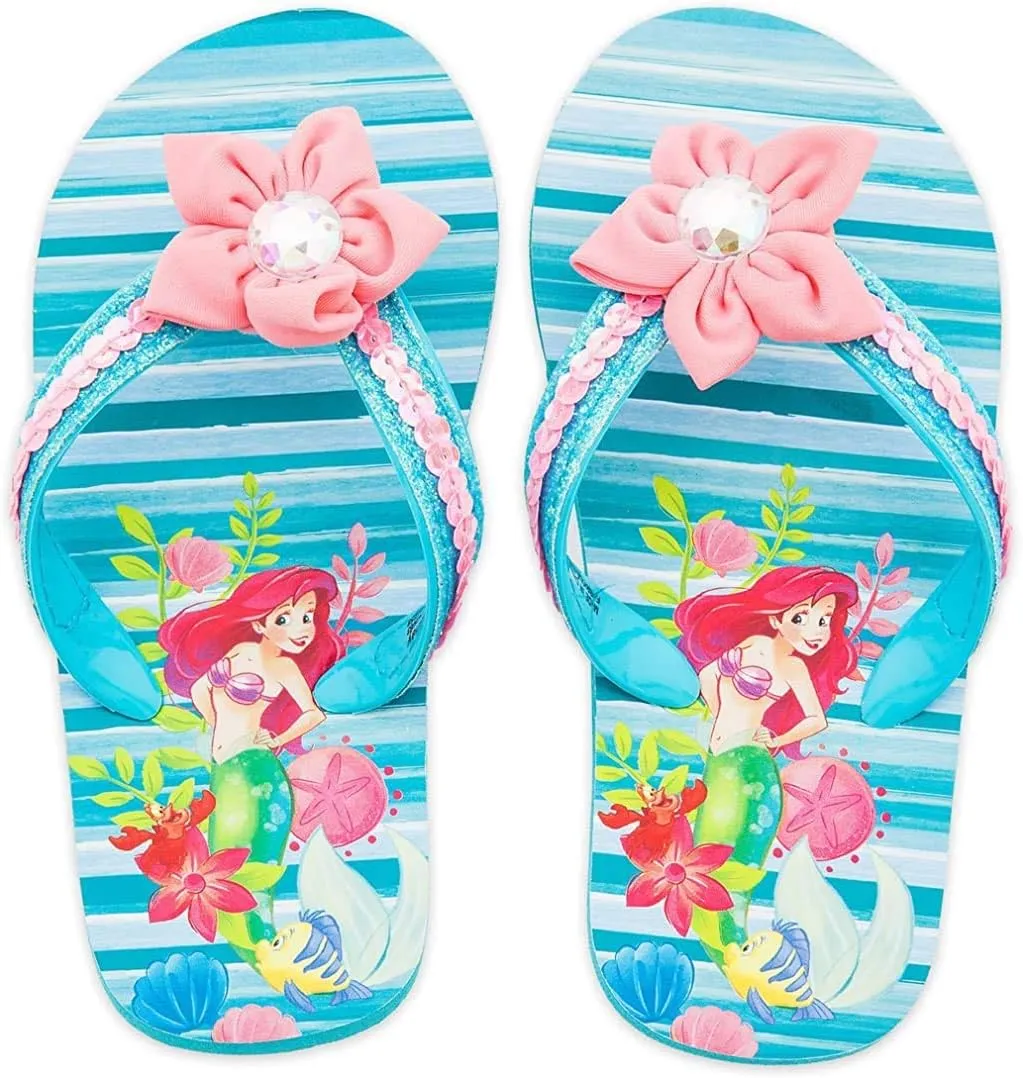 Disney The Little Mermaid Ariel and Flounder Flip Flops for Girls