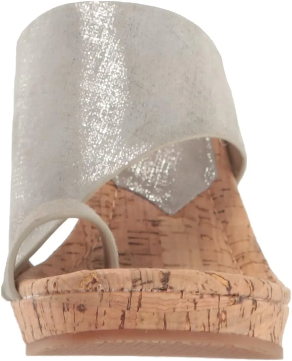 Donald J Pliner Women's Gyer Sandal – Distressed Metallic Leather Upper Wedge