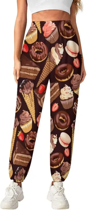 Dount Print Yoga Bloomers Womens Hippie Harem Pant Elephant Pants Elastic Gym Joggers Loose Casual Slacks Sweatpants
