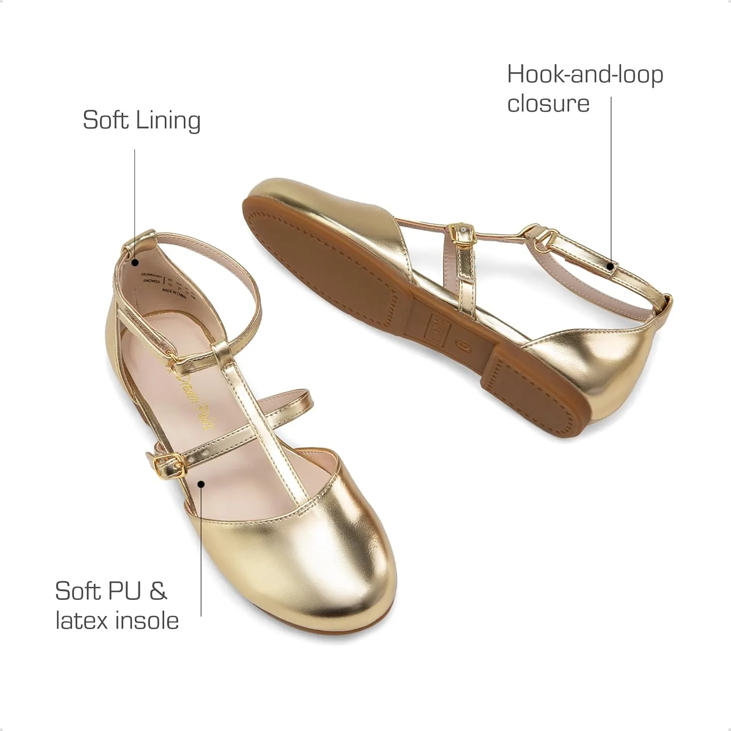DREAM PAIRS Girls Dress Shoes Mary Jane Flats for Little Girls Party Shoes with T Strap