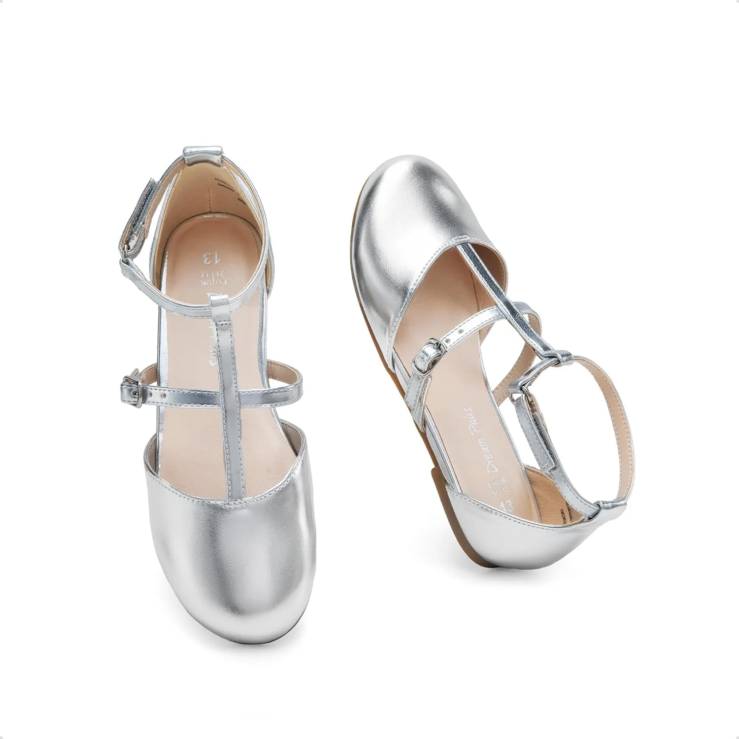 DREAM PAIRS Girls Dress Shoes Mary Jane Flats for Little Girls Party Shoes with T Strap