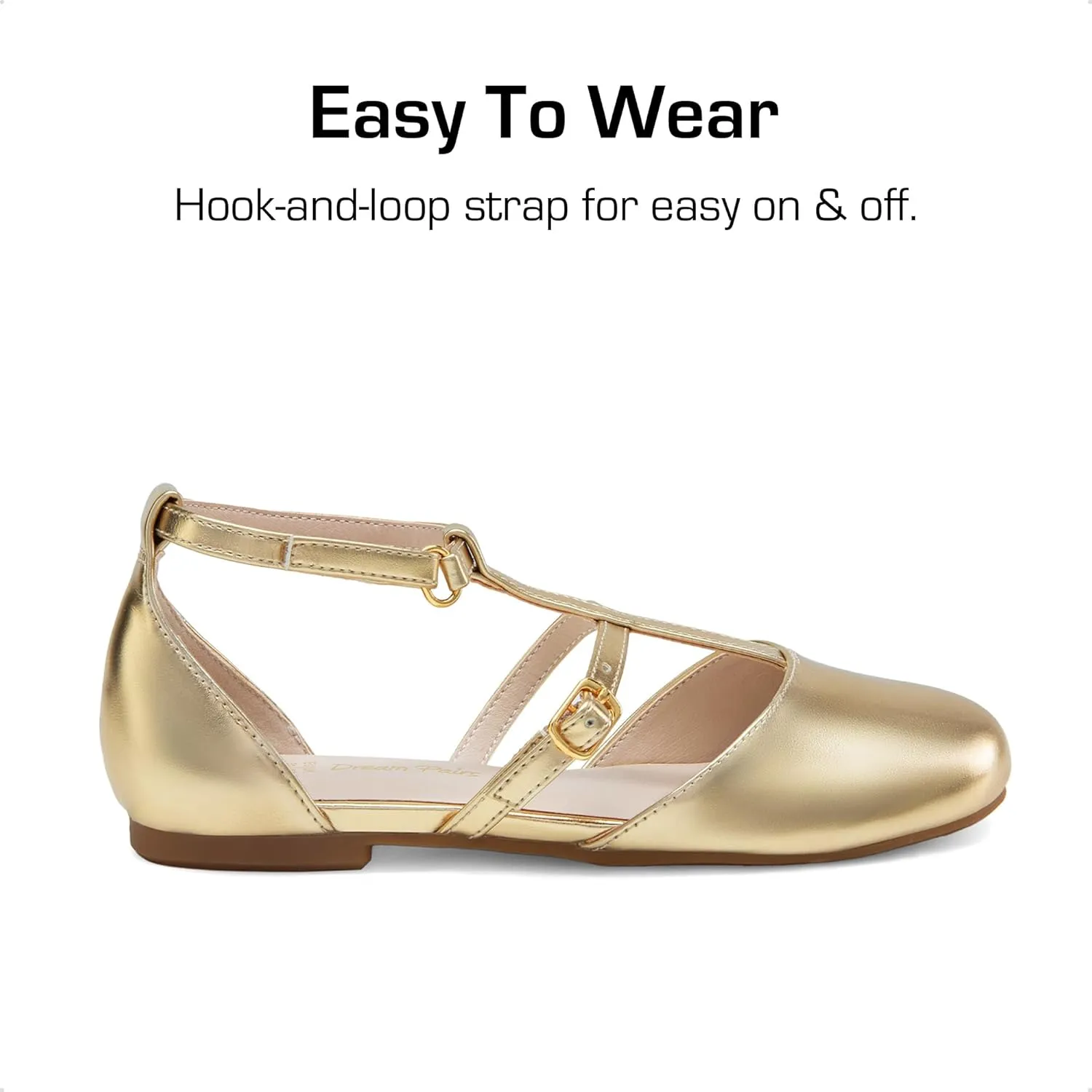 DREAM PAIRS Girls Dress Shoes Mary Jane Flats for Little Girls Party Shoes with T Strap