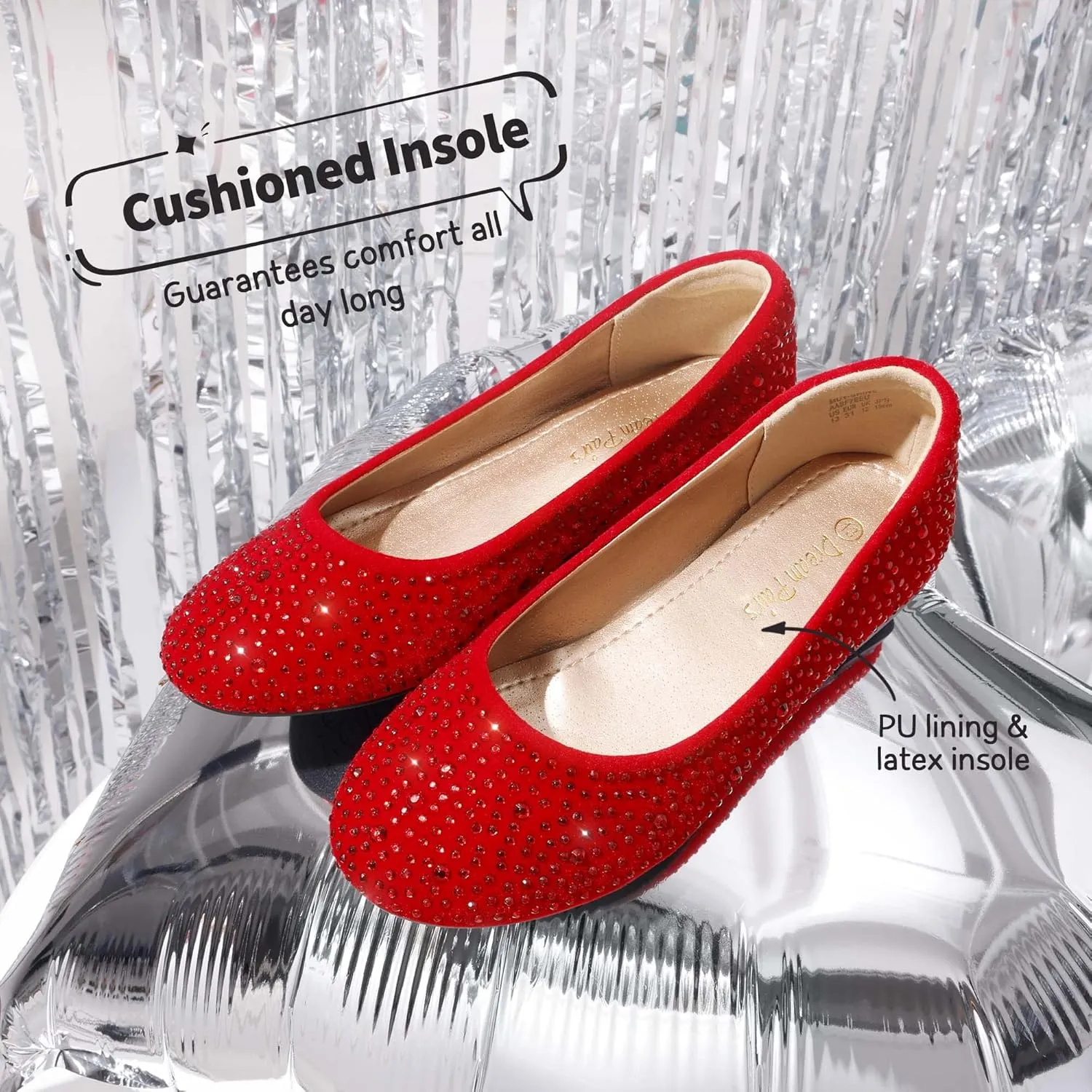 DREAM PAIRS Girls Dress Shoes Slip on Ballerina Flats for Wedding/Party