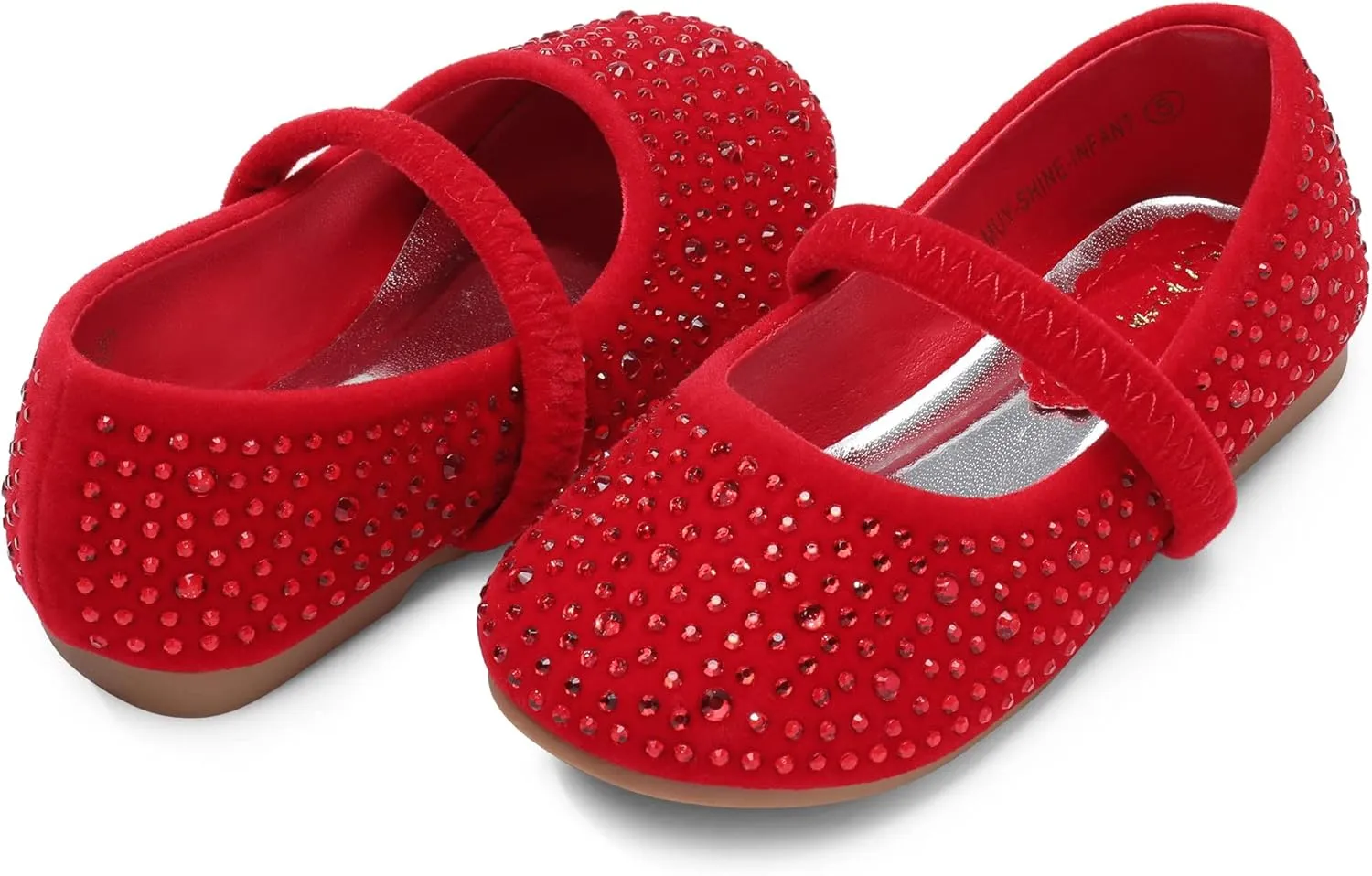 DREAM PAIRS Toddler Girls Dress Shoes Mary Jane Ballet Flats, Flower Girl Shoes with Rhinestone, Slip-on Toddler Mary Jane Flats