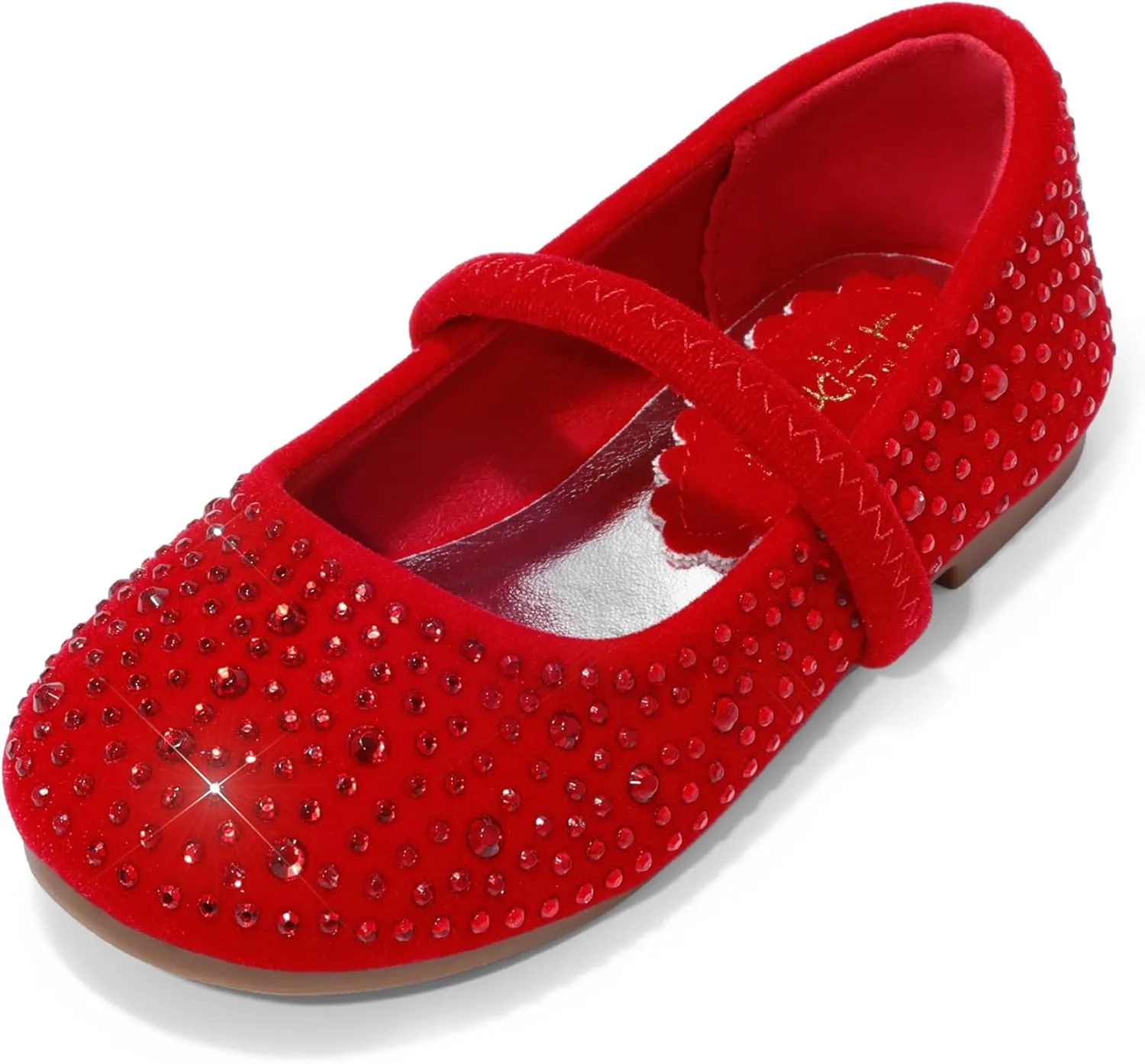 DREAM PAIRS Toddler Girls Dress Shoes Mary Jane Ballet Flats, Flower Girl Shoes with Rhinestone, Slip-on Toddler Mary Jane Flats