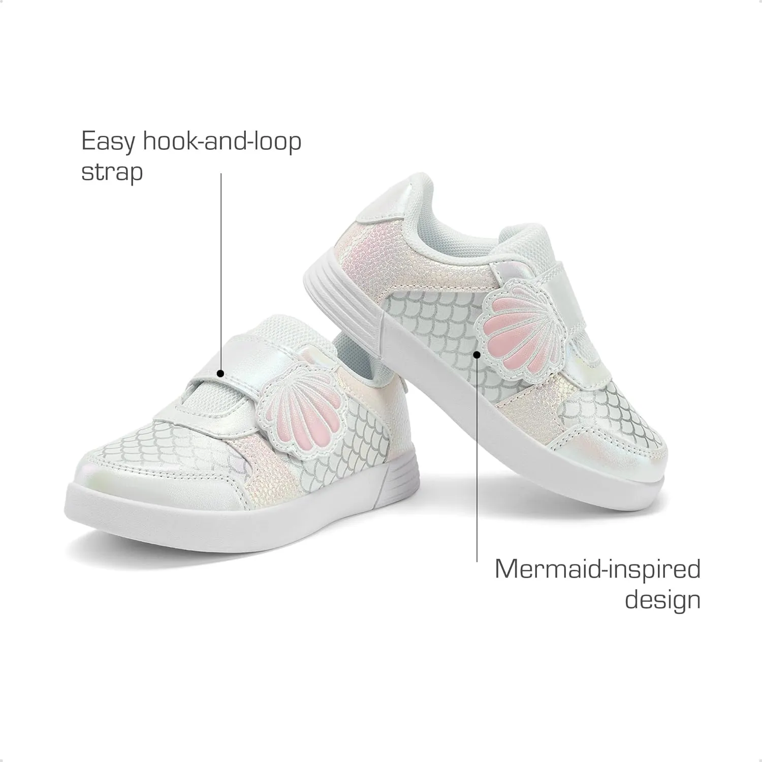 DREAM PAIRS Toddler Girls Sneakers Sparkly Shiny Lightweight Comfortable Hook and Loop Casual Walking Little Kids Shoes