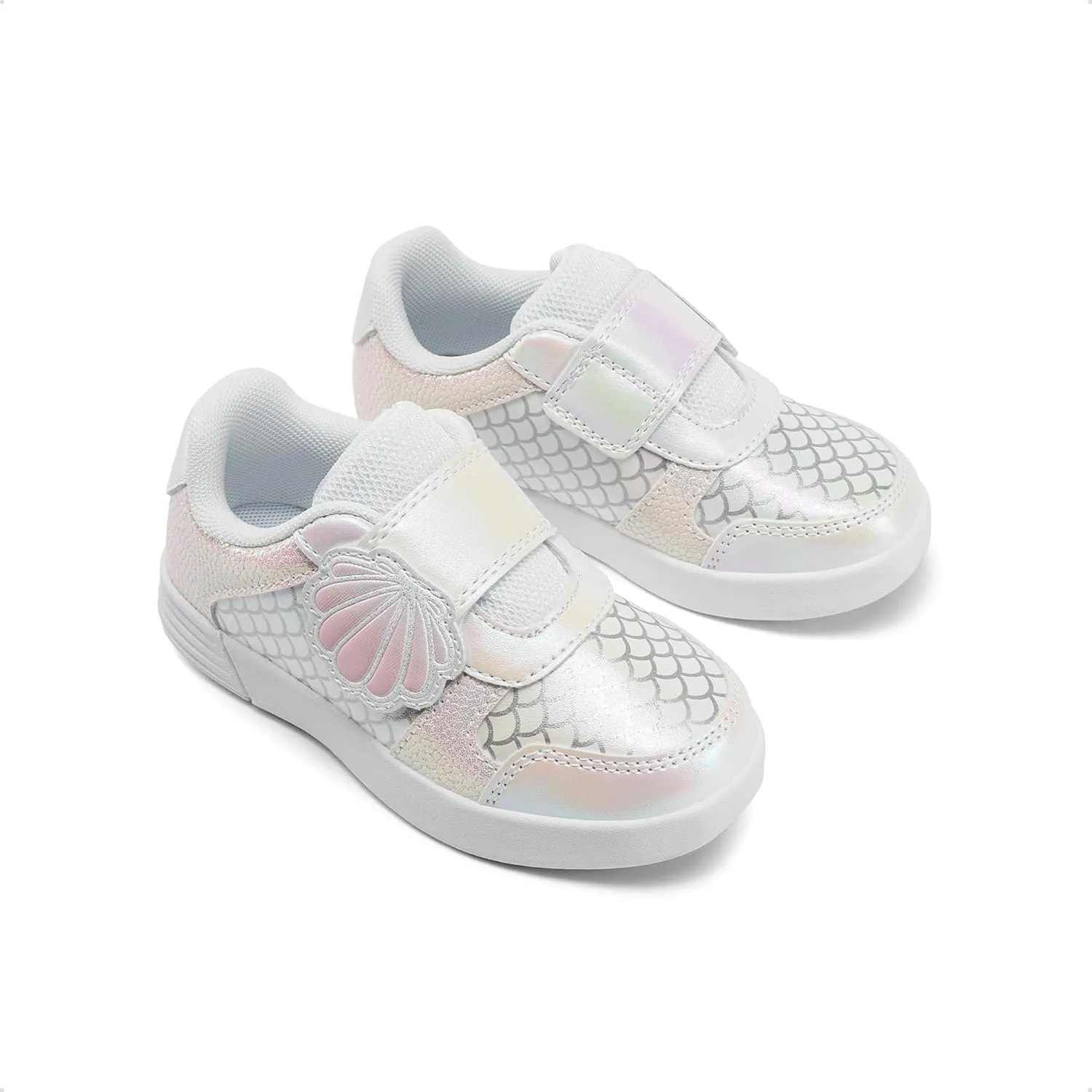 DREAM PAIRS Toddler Girls Sneakers Sparkly Shiny Lightweight Comfortable Hook and Loop Casual Walking Little Kids Shoes