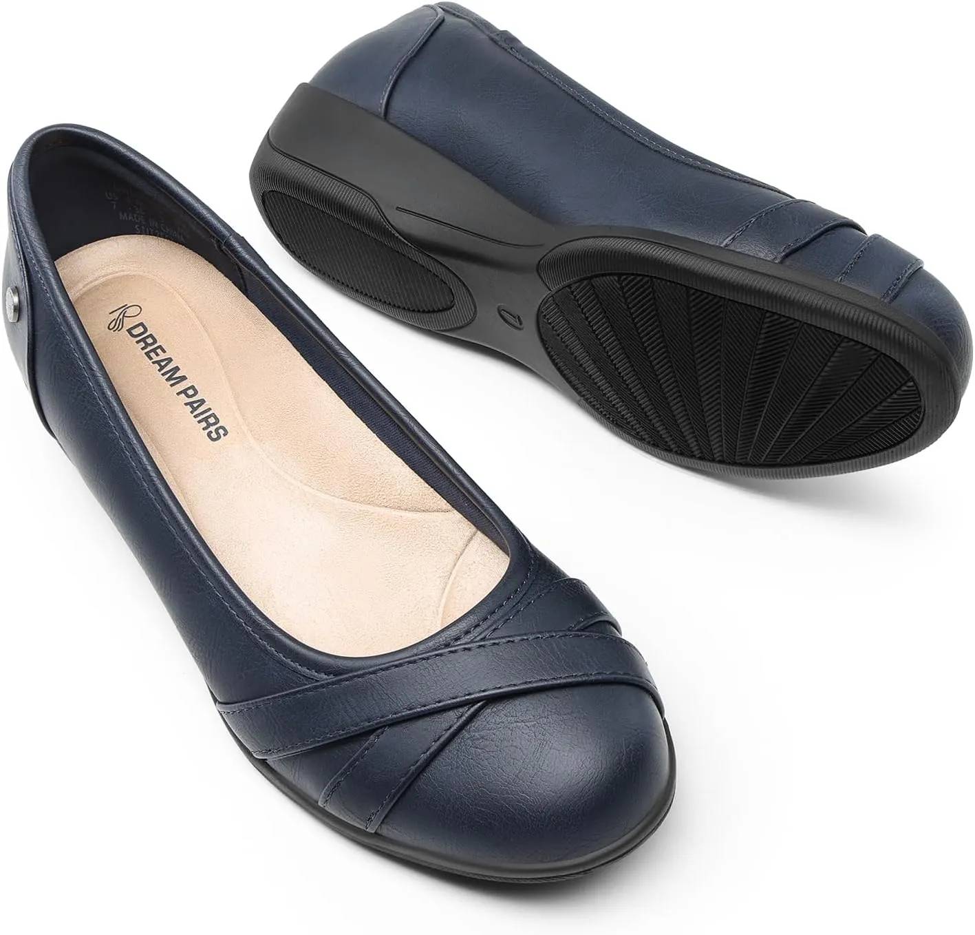 DREAM PAIRS Women's Ballet Flats Business Office Work Dress Shoes Comfortable Dressy Flats for Women