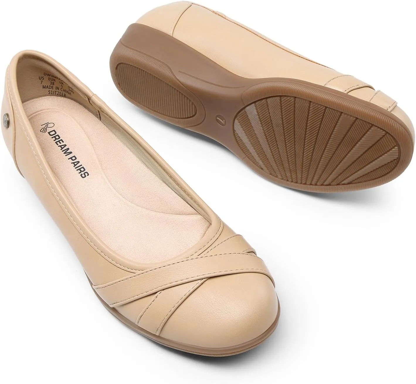 DREAM PAIRS Women's Ballet Flats Business Office Work Dress Shoes Comfortable Dressy Flats for Women