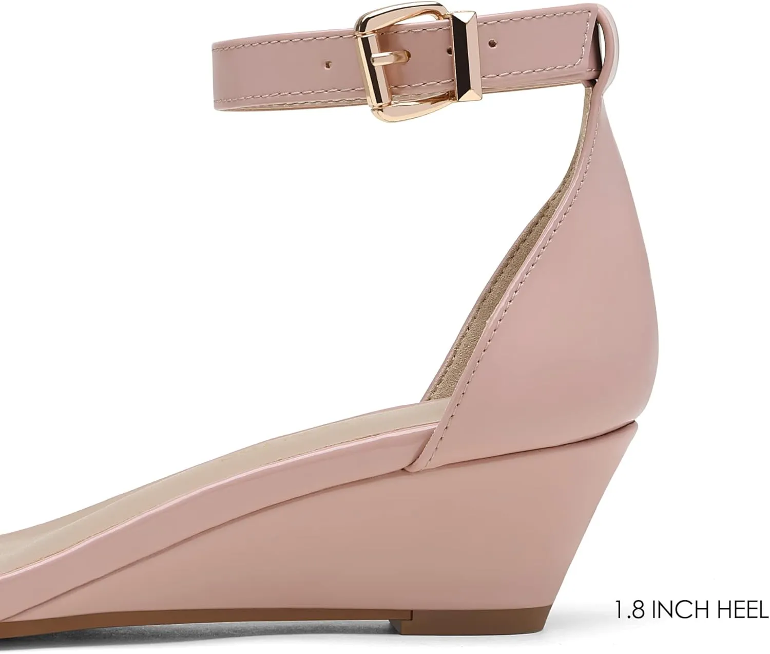DREAM PAIRS Women's Ingrid Ankle Strap Low Wedge Sandal