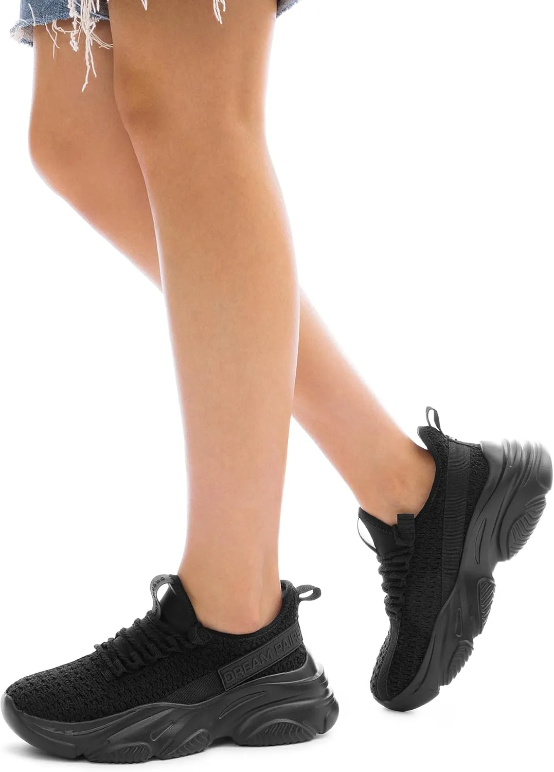 DREAM PAIRS Women's Platform Chunky Fashion Sneakers Slip on Walking Stylish Lightweight Classic Casual Sneaker