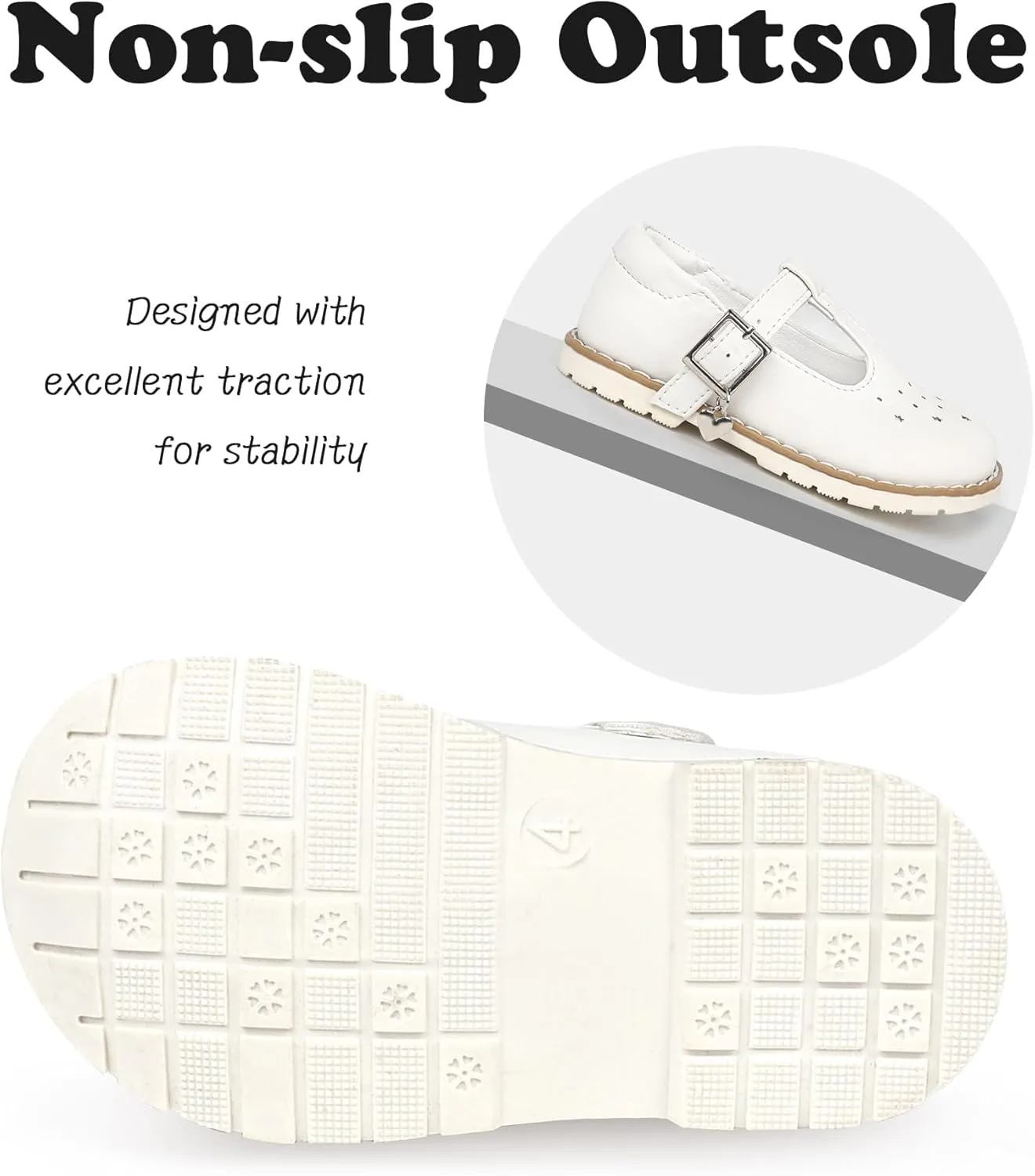 Dress Shoes for Girls Bow Flower Girl Mary Jane Flats Little Girl Dress Shoes for Wedding, Party, Birthday