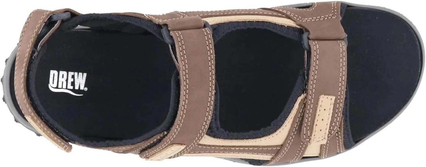 Drew Shoe Mens Warren Leather Open Toe Sport Sandals