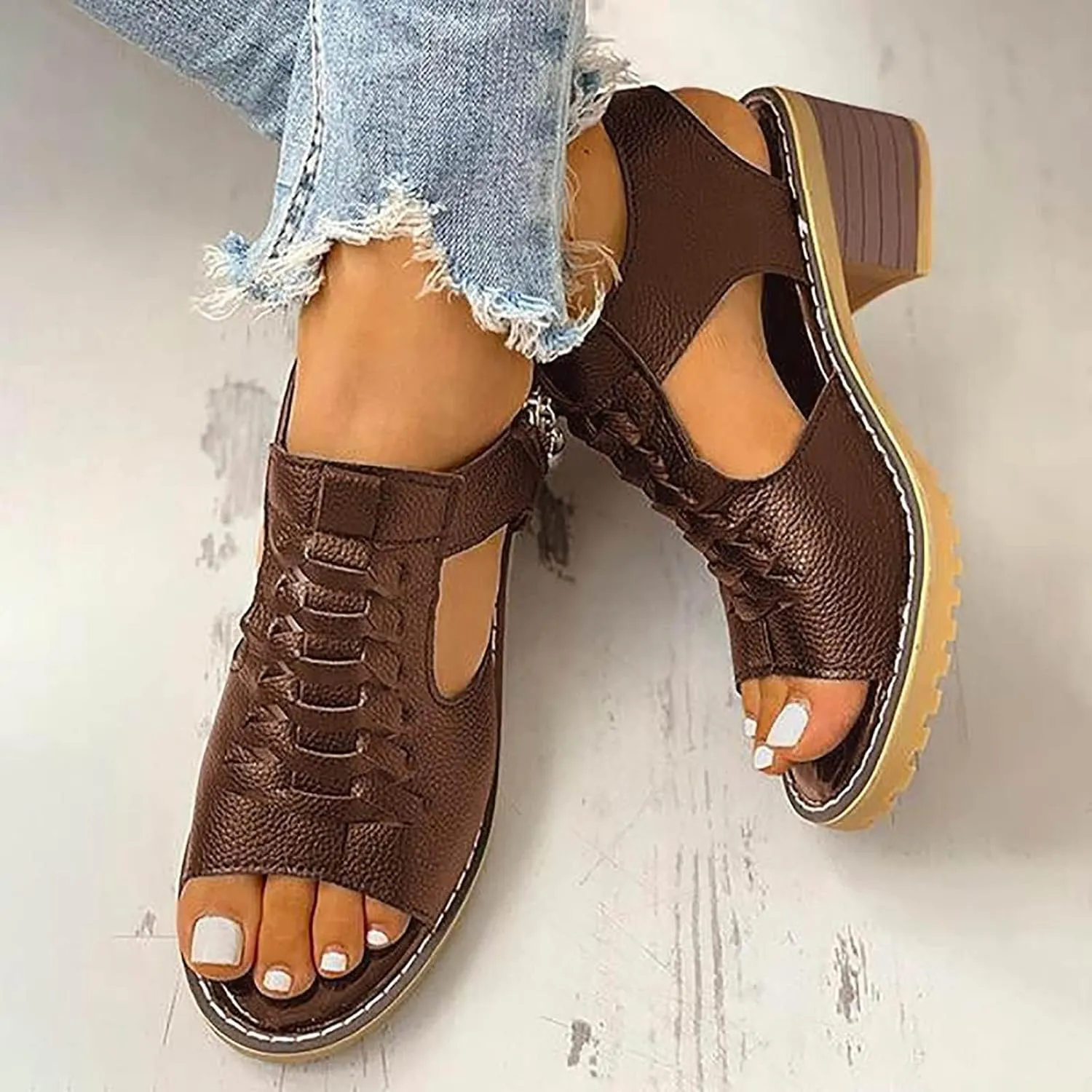 Eduavar Womens Wedge Sandals, Orthopedic Sandals for Women Sandals Open Toe Wedge Platform Sandal with Back Strap