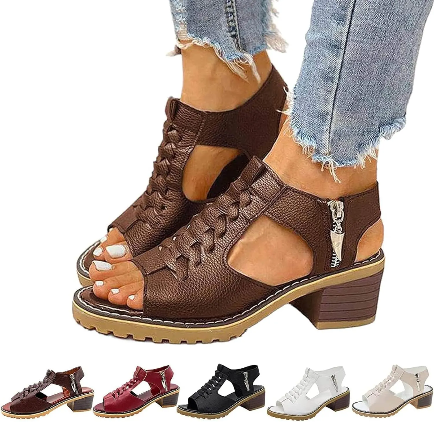 Eduavar Womens Wedge Sandals, Orthopedic Sandals for Women Sandals Open Toe Wedge Platform Sandal with Back Strap