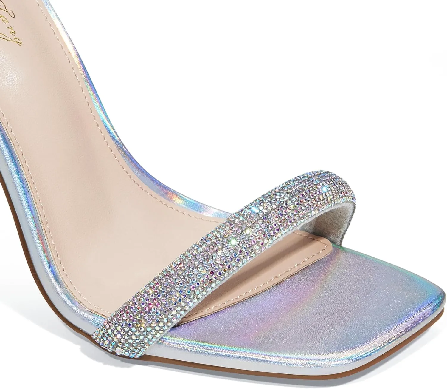 Elisabet Tang Women's Stiletto Heels Square Open Toe Ankle Strap High Heeled Sandals 4 Inch Comfort Sexy Dressy Shoes