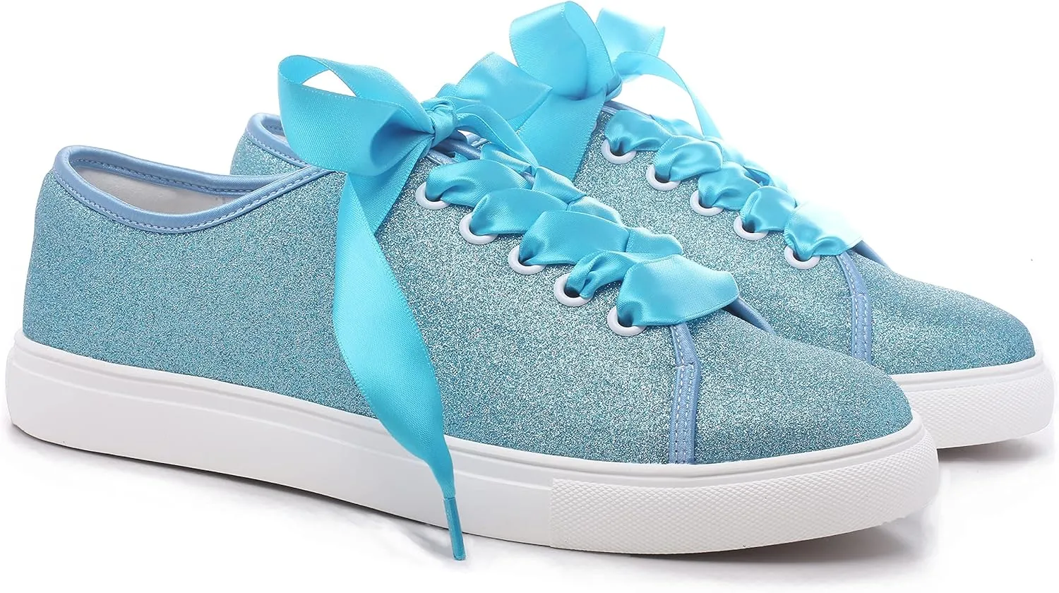 Elivandon 16052 Wedding Shoes Bling Bridal Sneakers Flats Bride Tennis Shoes Shiny Sequin Shoes Sparkly Sneakers