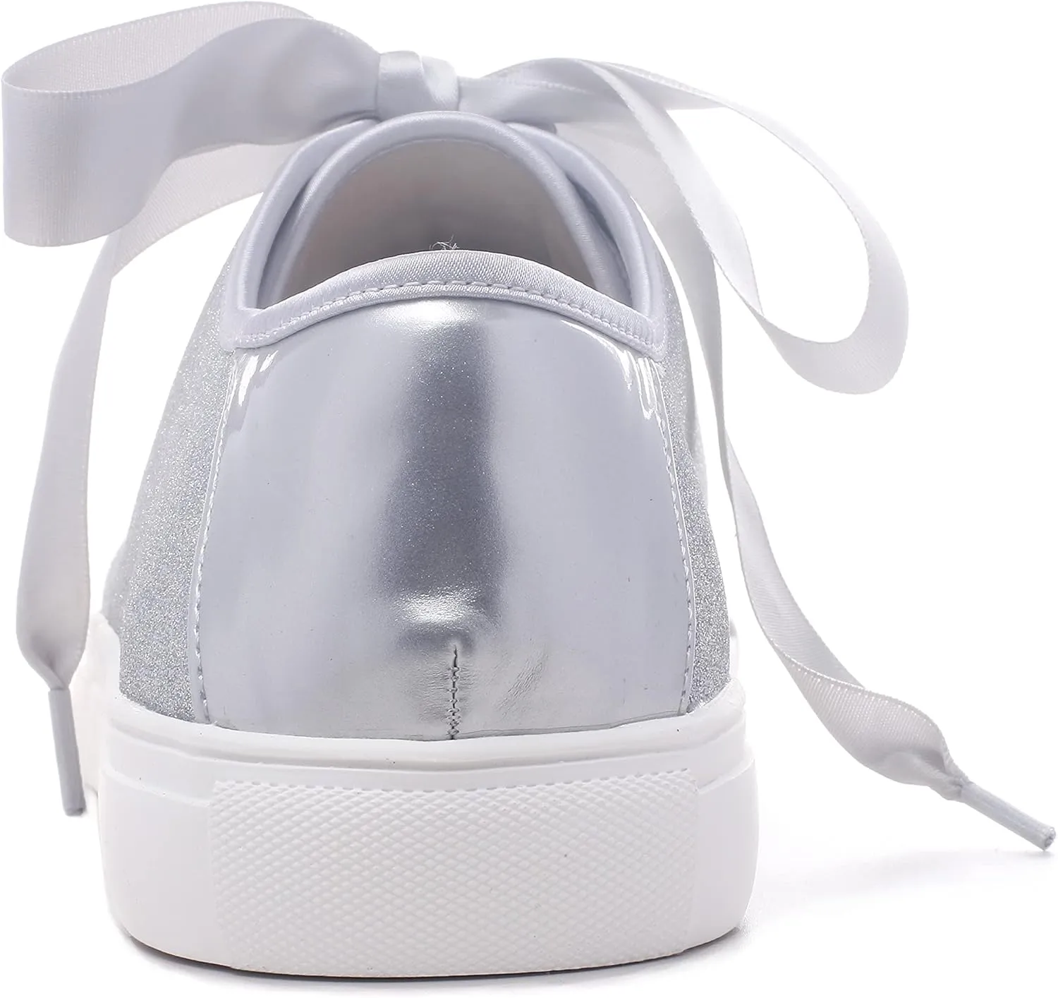 Elivandon Wedding Shoes Bling Bridal Sneakers Flats Bride Tennis Shoes Shiny Sequin Sparkly Sneakers
