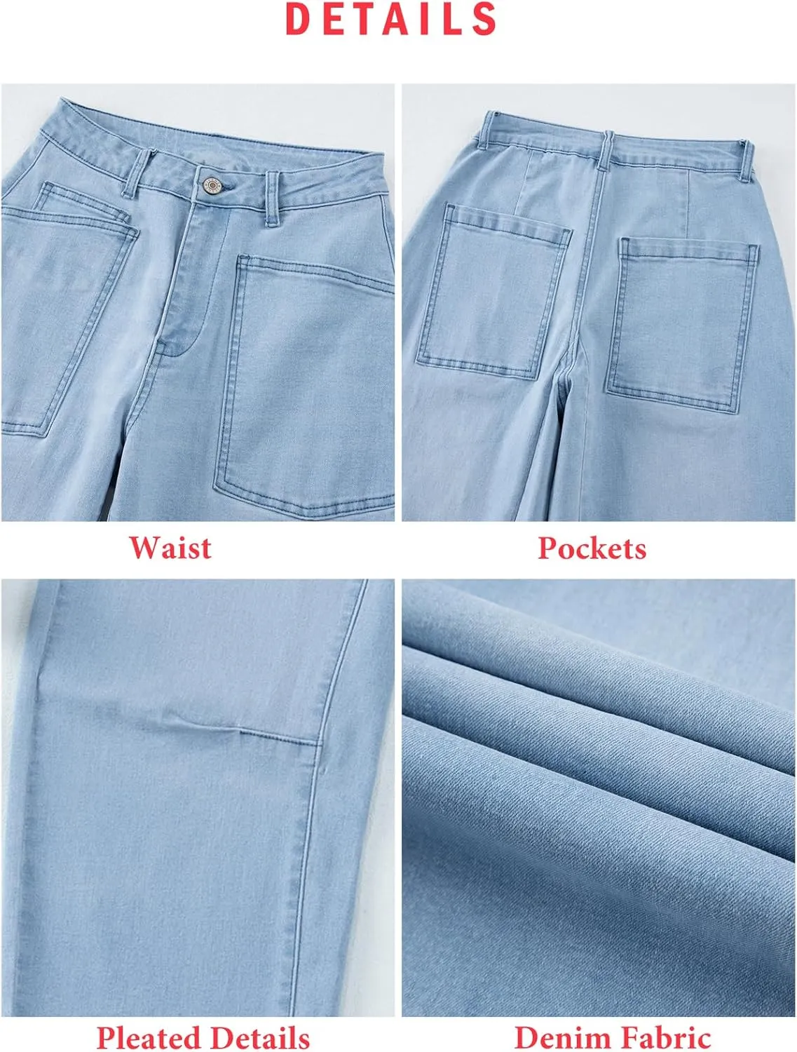 EVALESS Womens Baggy Barrel Jeans High Waisted Wide Leg Boyfriend Denim Ankle Pants