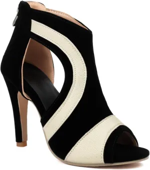 Fashion Peep Toe Stilettos Heeled Sandals For Womens Sexy Two Toned High Heels Pump Dressy Ankle Booties