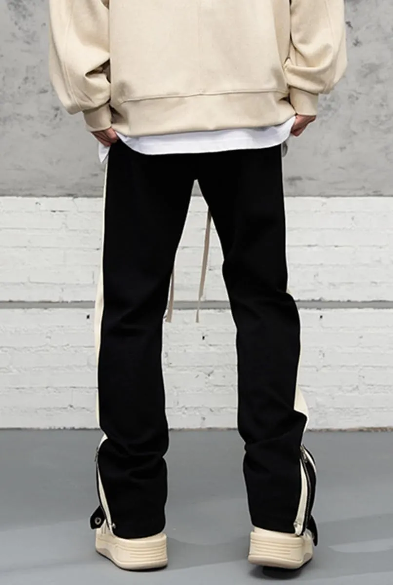 Faux Suede Sweatpants Women Flare Dancing Joggers Men's Patchwork Streetwear Trousers