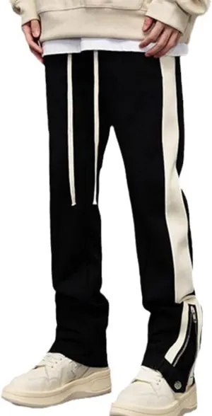Faux Suede Sweatpants Women Flare Dancing Joggers Men's Patchwork Streetwear Trousers