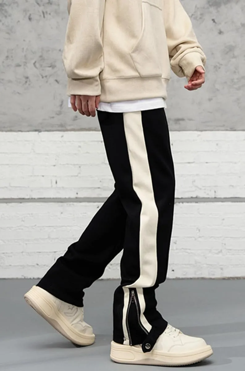 Faux Suede Sweatpants Women Flare Dancing Joggers Men's Patchwork Streetwear Trousers