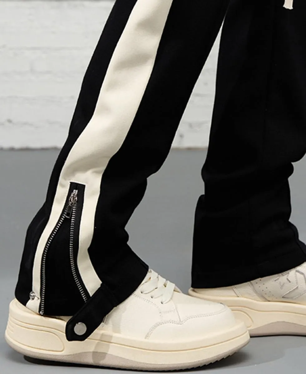Faux Suede Sweatpants Women Flare Dancing Joggers Men's Patchwork Streetwear Trousers