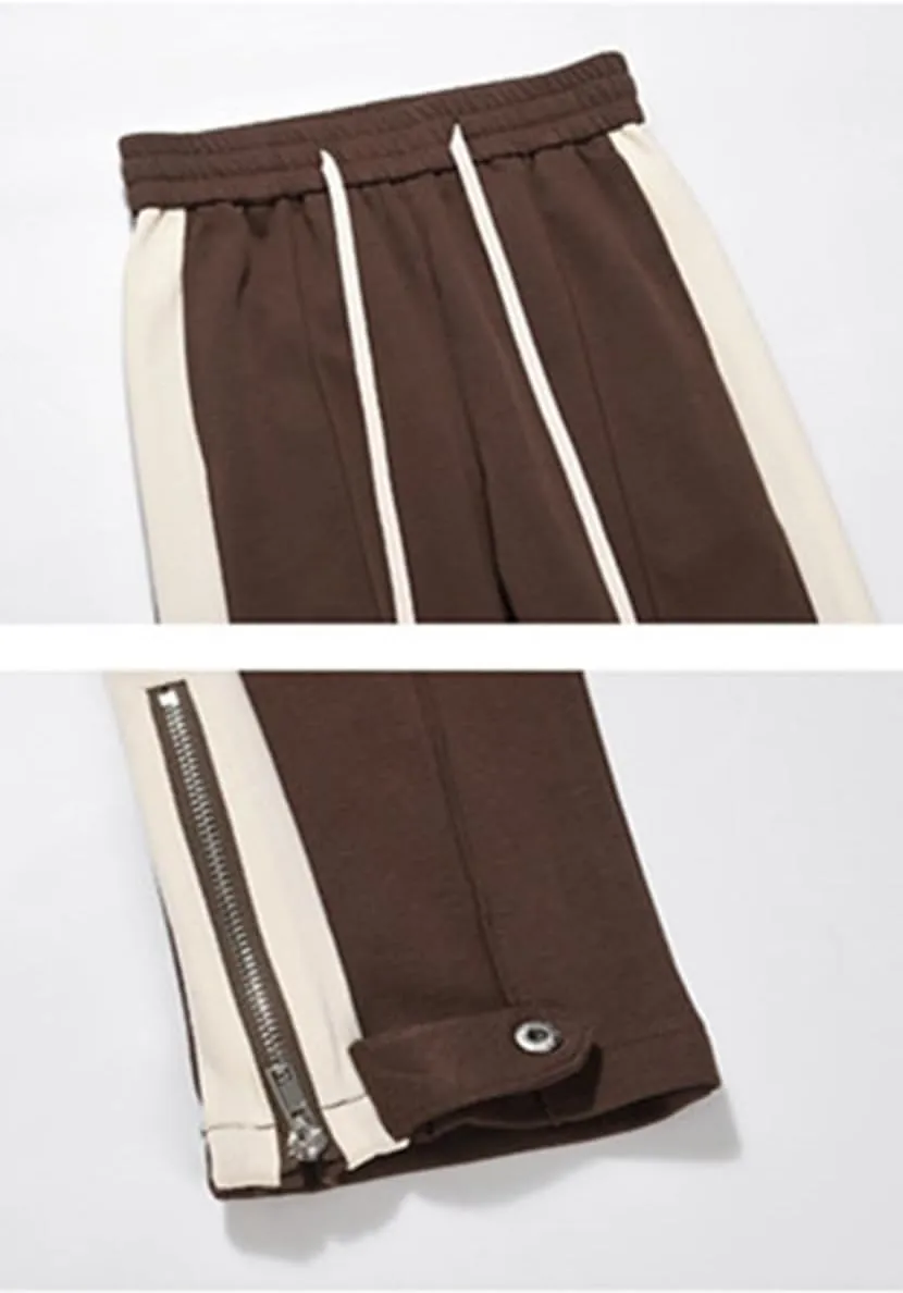 Faux Suede Sweatpants Women Flare Dancing Joggers Men's Patchwork Streetwear Trousers