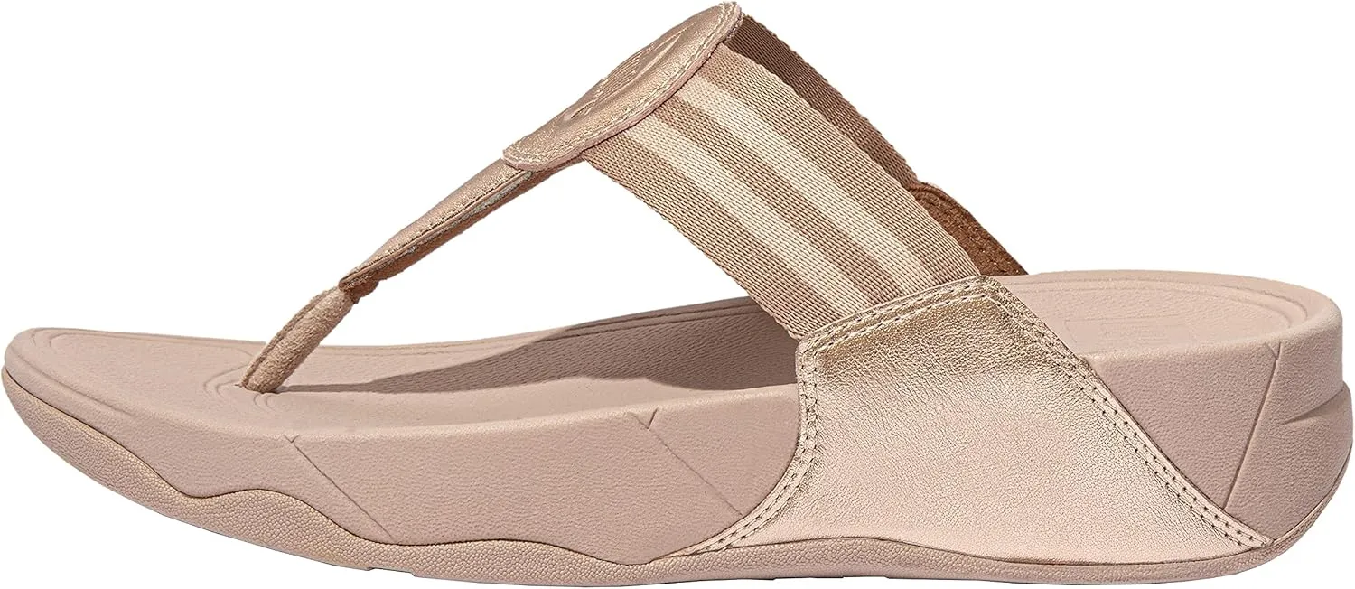 FitFlop DX4323-060 Walkstar Toe-Post Sandals Rose Gold US08