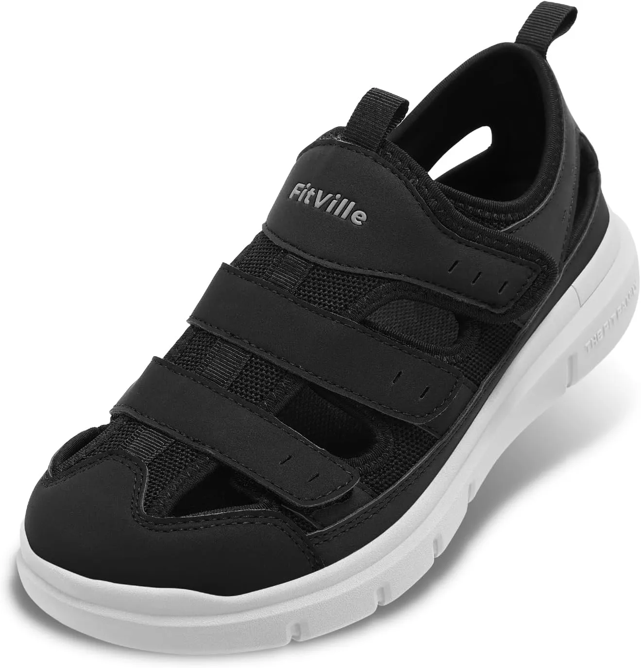 FitVille Diabetic Sandals for Men Extra Wide Width with Arch Support Plantar Fasciitis Sandals for Men with Fully Adjustable Straps Comfortable Mens Extra Wide Sandals Lightweight