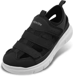 FitVille Diabetic Sandals for Men Extra Wide Width with Arch Support Plantar Fasciitis Sandals for Men with Fully Adjustable Straps Comfortable Mens Extra Wide Sandals Lightweight