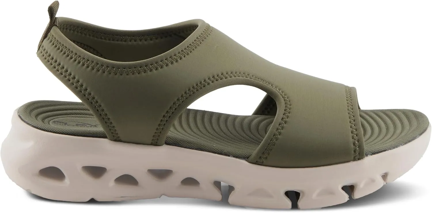 Flexus Women's GUZMAN Ankle Strap Sandals – Lycra Slip-On with Cushioned Footbed and Sporty EVA Outsole