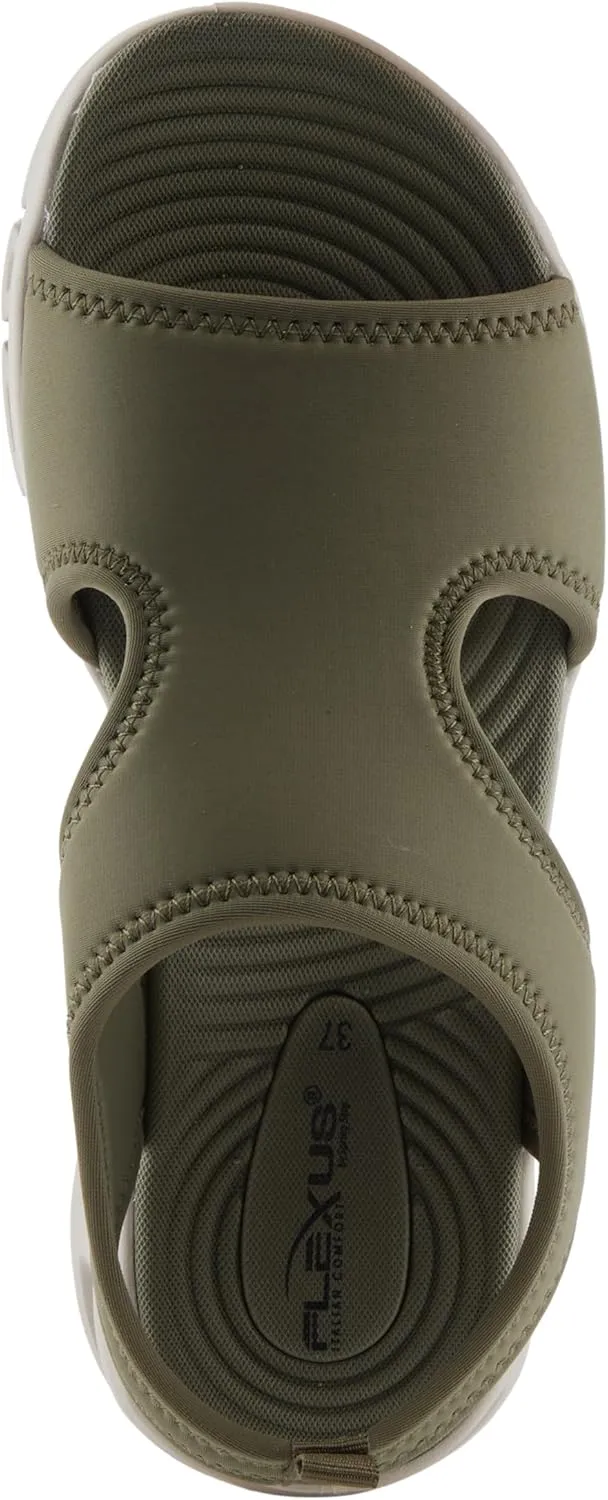 Flexus Women's GUZMAN Ankle Strap Sandals – Lycra Slip-On with Cushioned Footbed and Sporty EVA Outsole
