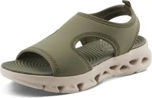 Flexus Women's GUZMAN Ankle Strap Sandals – Lycra Slip-On with Cushioned Footbed and Sporty EVA Outsole