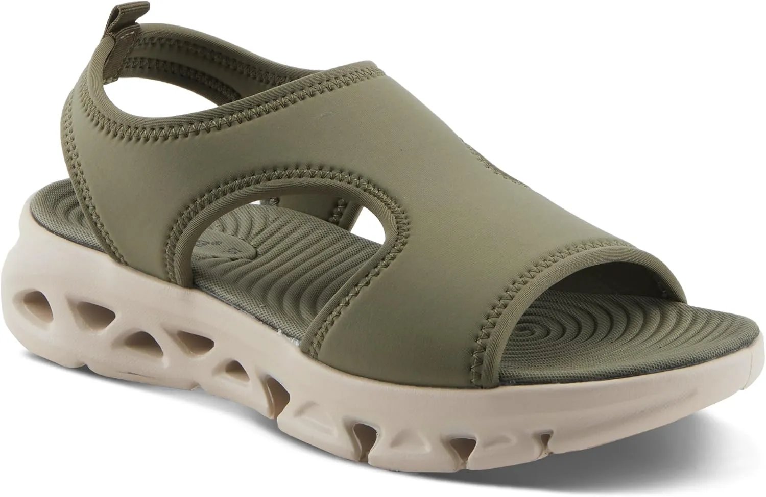 Flexus Women's GUZMAN Ankle Strap Sandals – Lycra Slip-On with Cushioned Footbed and Sporty EVA Outsole