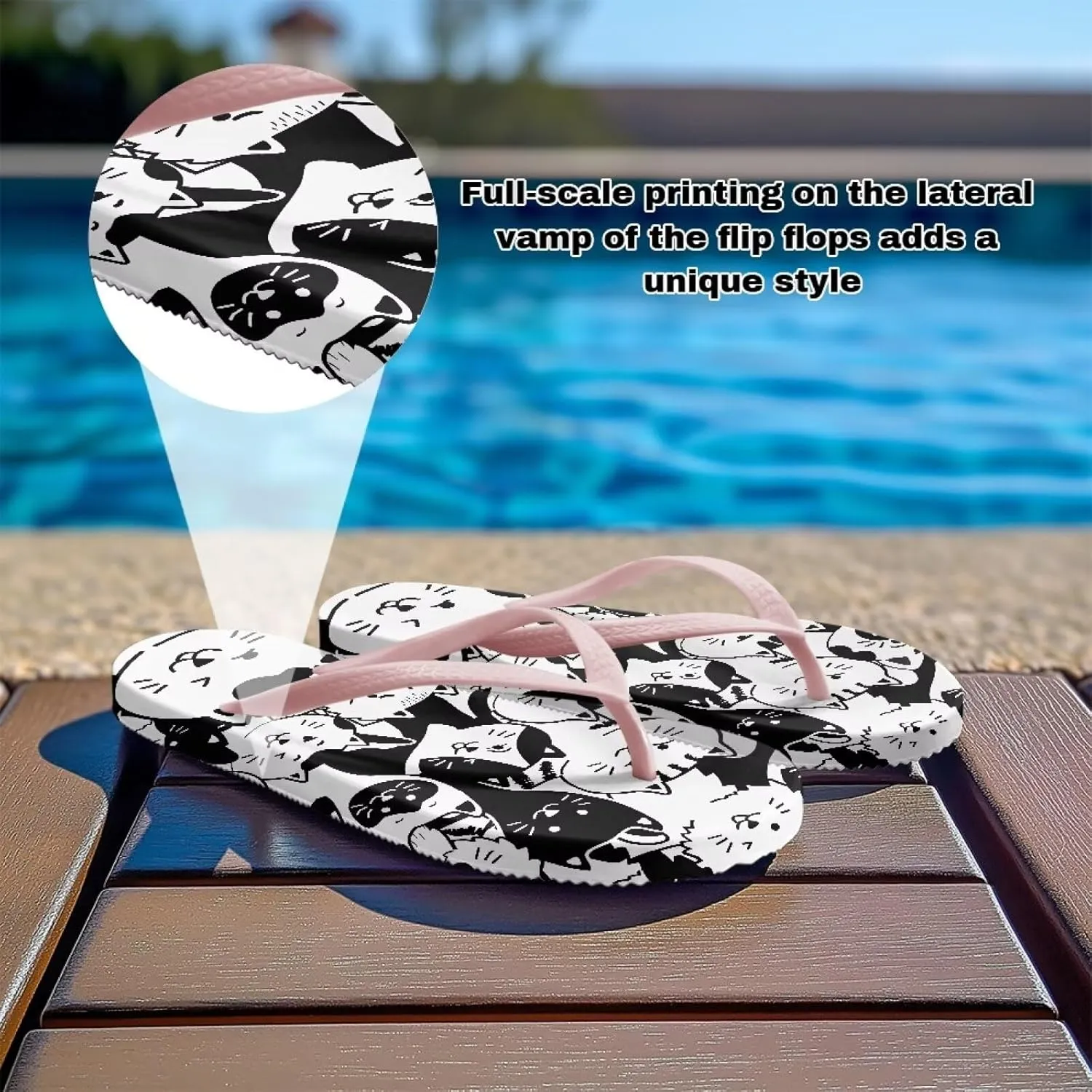 Flip Flops For Women Non-Slip Bathroom Shower Shoes Fashion Cushion EVA Indoor and Outdoor Sandals Size US 5.5-9.5
