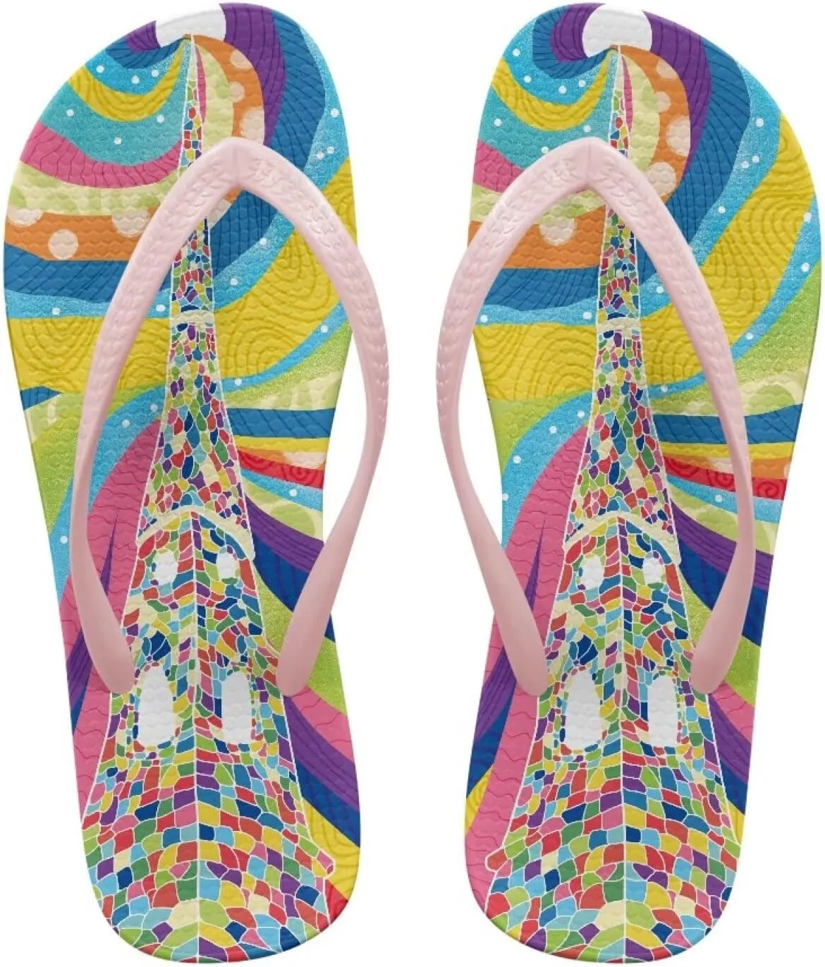 Flip Flops For Women Non-Slip Bathroom Shower Shoes Fashion Cushion EVA Indoor and Outdoor Sandals Size US 5.5-9.5