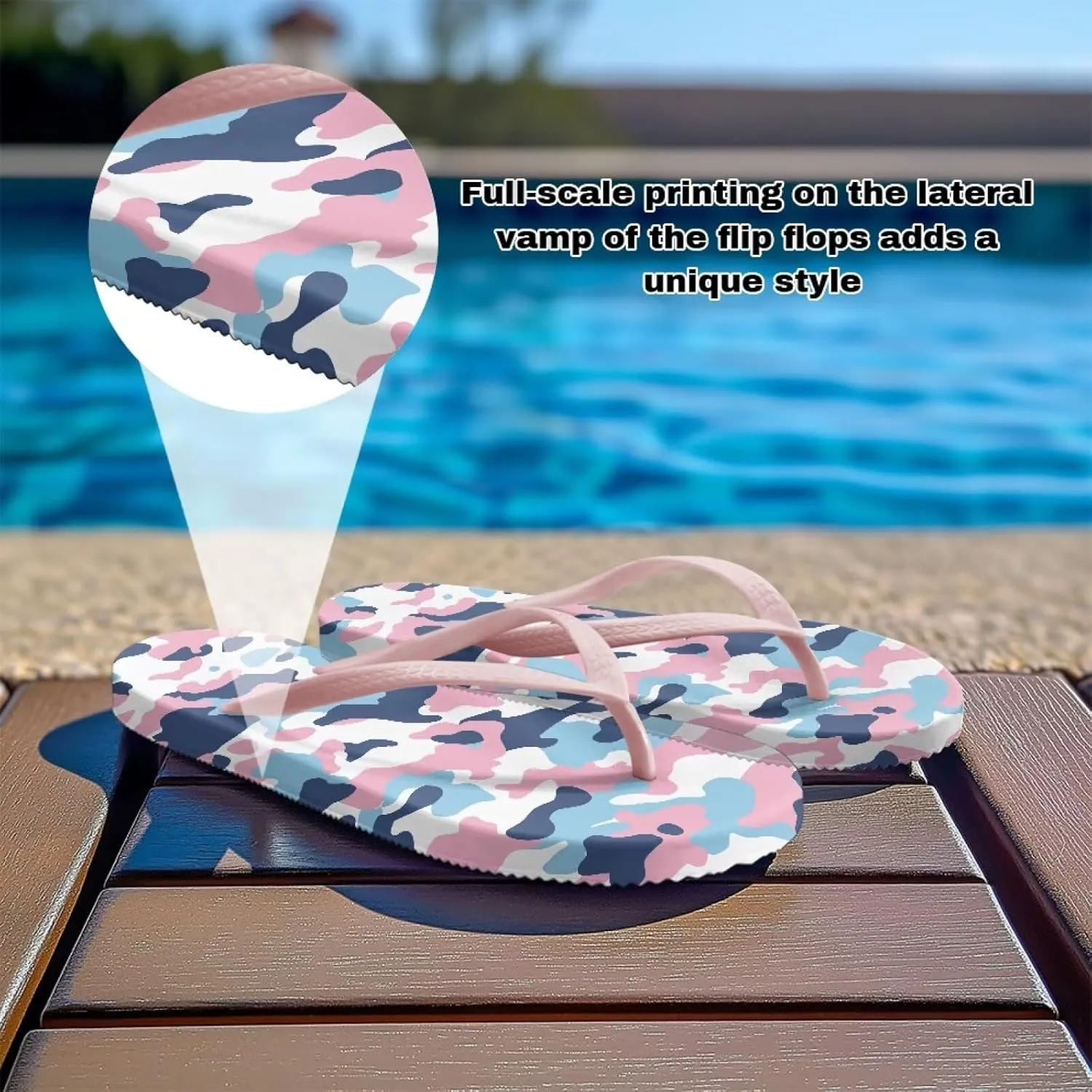 Flip Flops For Women Non-Slip Bathroom Shower Shoes Fashion Cushion EVA Indoor and Outdoor Sandals Size US 5.5-9.5