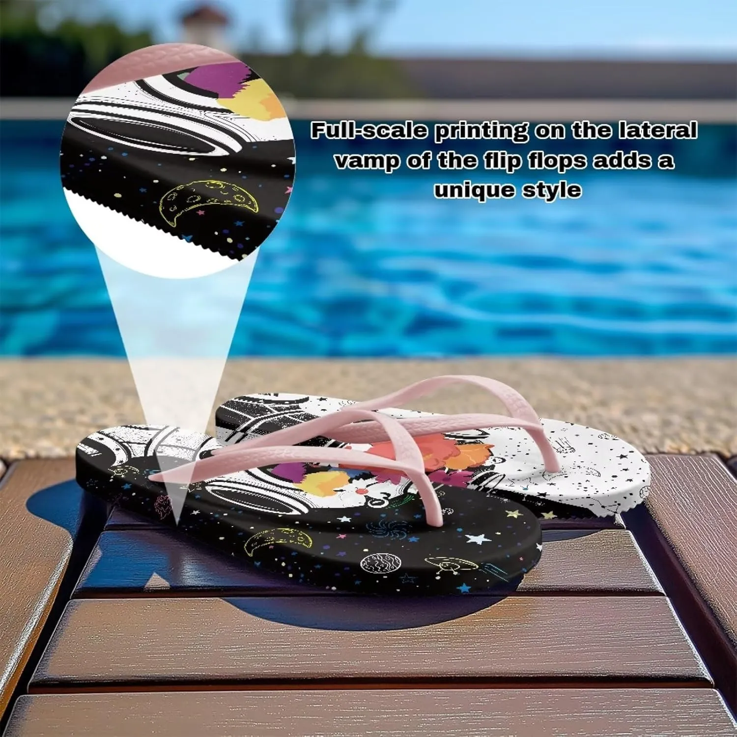 Flip Flops For Women Non-Slip Bathroom Shower Shoes Fashion Cushion EVA Indoor and Outdoor Sandals Size US 5.5-9.5
