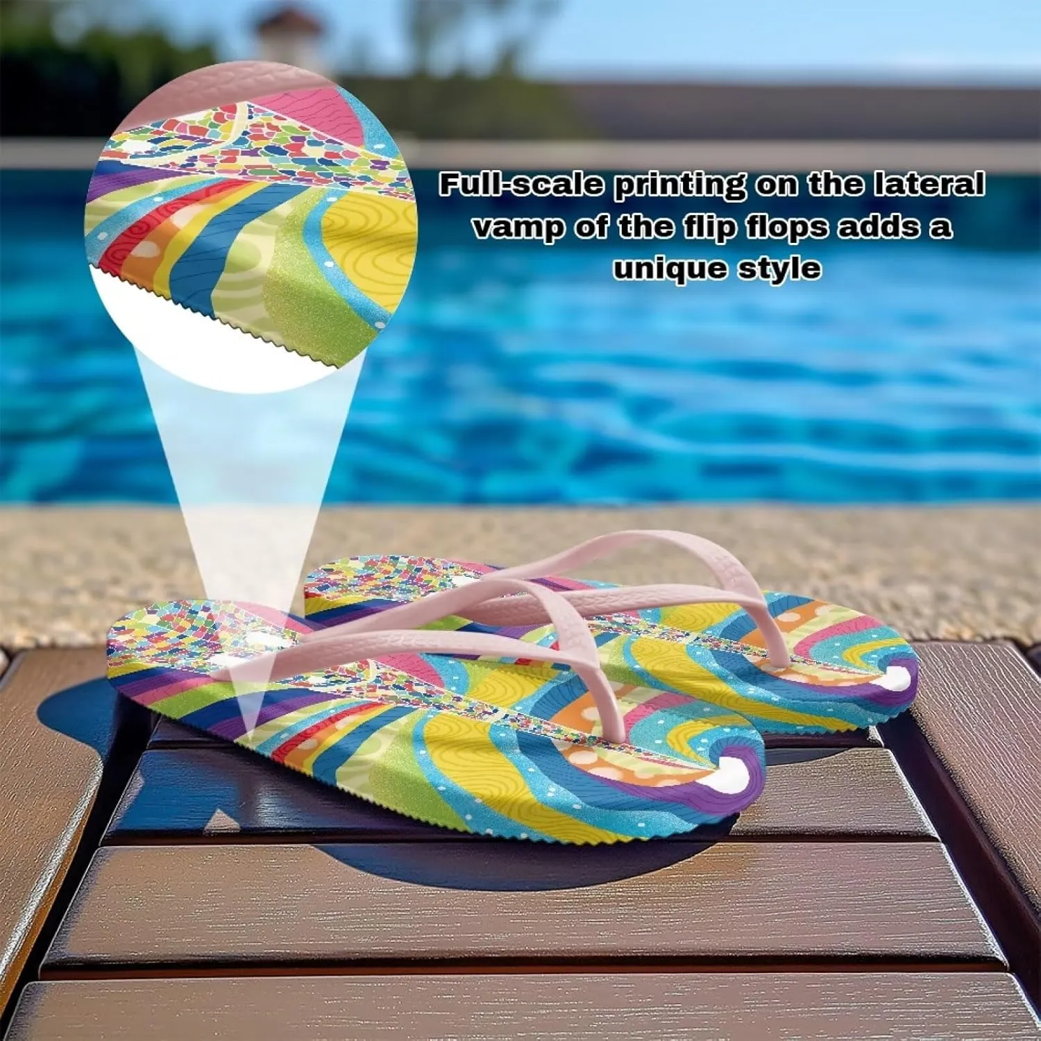 Flip Flops For Women Non-Slip Bathroom Shower Shoes Fashion Cushion EVA Indoor and Outdoor Sandals Size US 5.5-9.5
