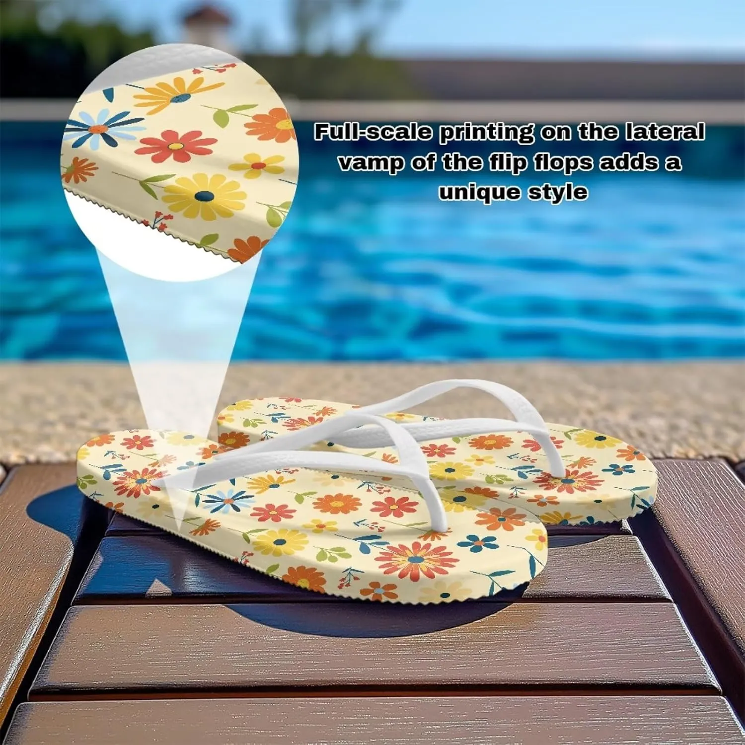 Flip Flops For Women Non-Slip Bathroom Shower Shoes Fashion Cushion EVA Indoor and Outdoor Sandals Size US 5.5-9.5