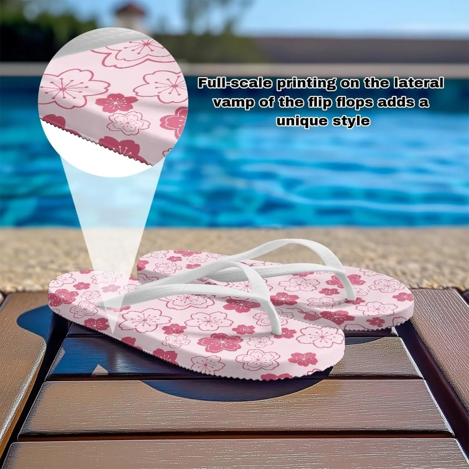 Flip Flops For Women Non-Slip Bathroom Shower Shoes Fashion Cushion EVA Indoor and Outdoor Sandals Size US 5.5-9.5