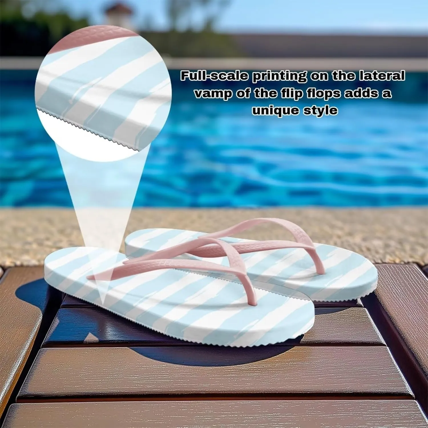 Flip Flops For Women Non-Slip Bathroom Shower Shoes Fashion Cushion EVA Indoor and Outdoor Sandals Size US 5.5-9.5