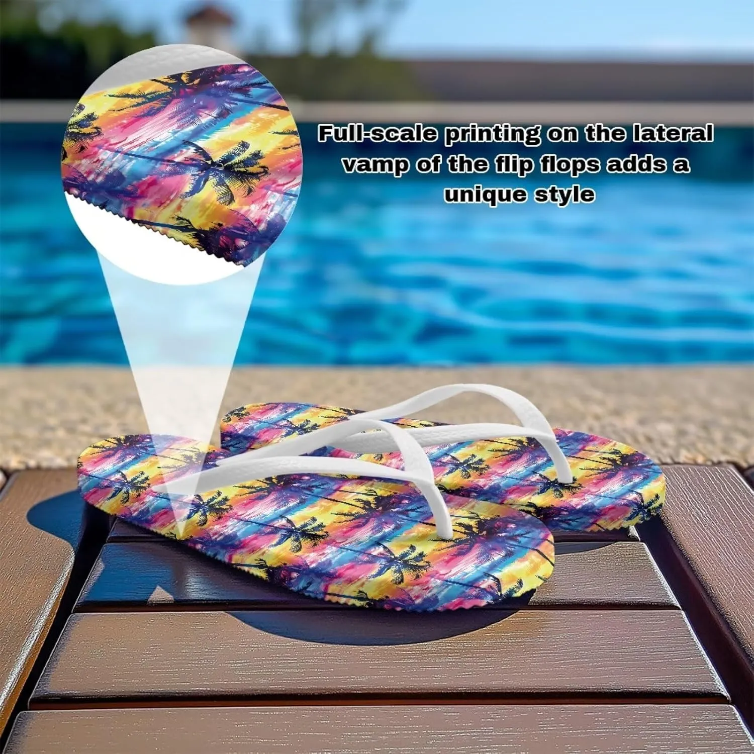 Flip Flops For Women Non-Slip Bathroom Shower Shoes Fashion Cushion EVA Indoor and Outdoor Sandals Size US 5.5-9.5