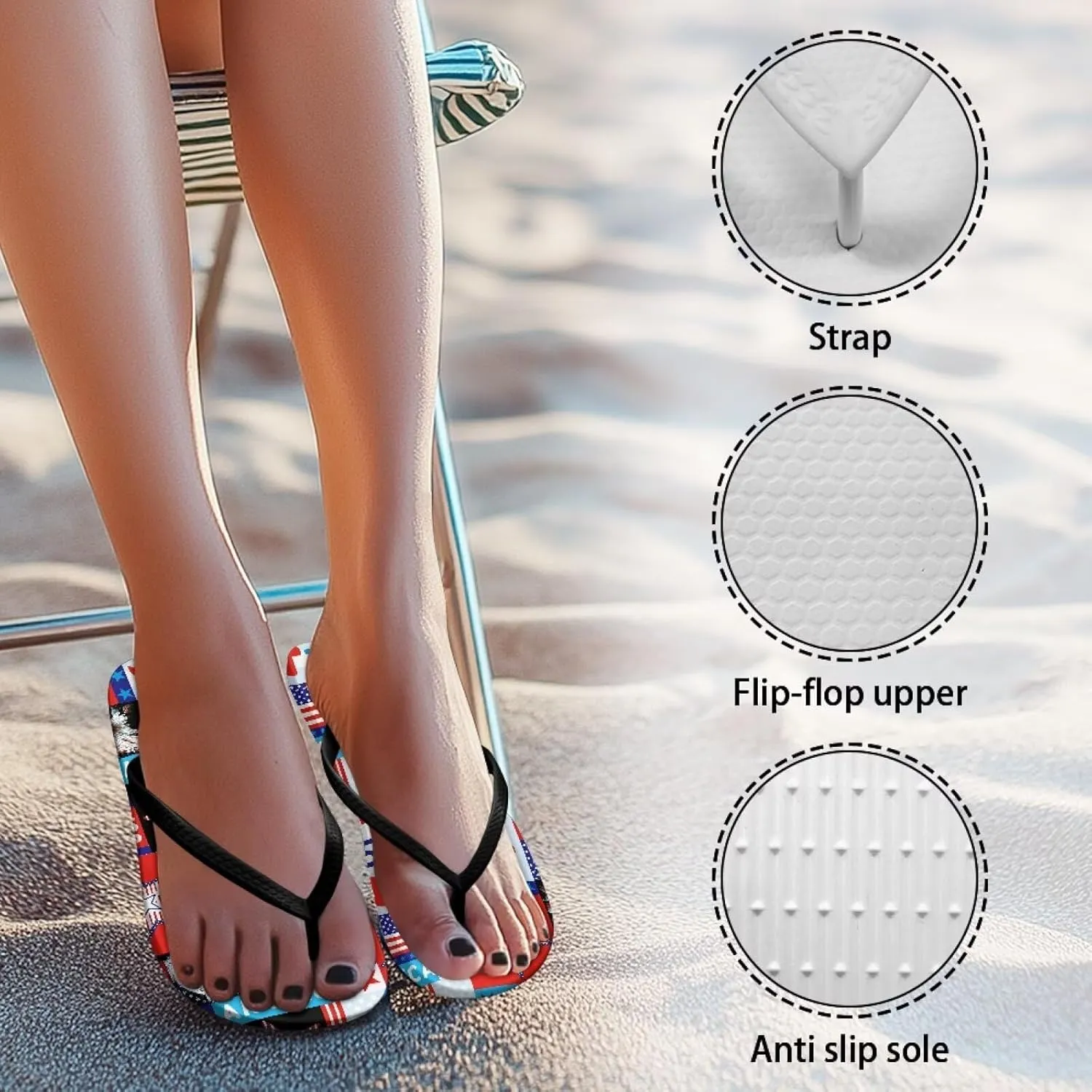 Flip Flops For Women Sandals Non-Slip Bathroom Shower Shoes Fashion Cushion Indoor and Outdoor Sandals SizeUS 5-9