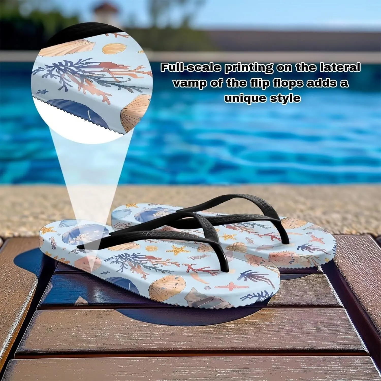 Flip Flops For Women Sandals Non-Slip Bathroom Shower Shoes Fashion Cushion Indoor and Outdoor Sandals SizeUS 5-9