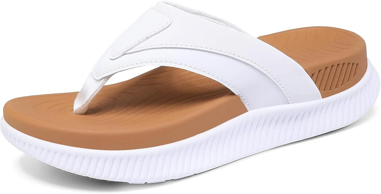 Flip Flops for Women with Arch Support Thick Cushioned Yoga Mat Thong Sandals Lightweight,Non-Slip Athletic Beach